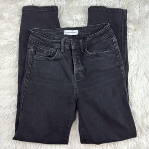 Flying Monkey Women's Black 5 Button Fly Straight Leg Jeans